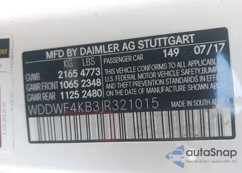 2018 Mercedes-Benz C 300 4Matic from USA, damaged, VIN WDDWF4KB3JR321015